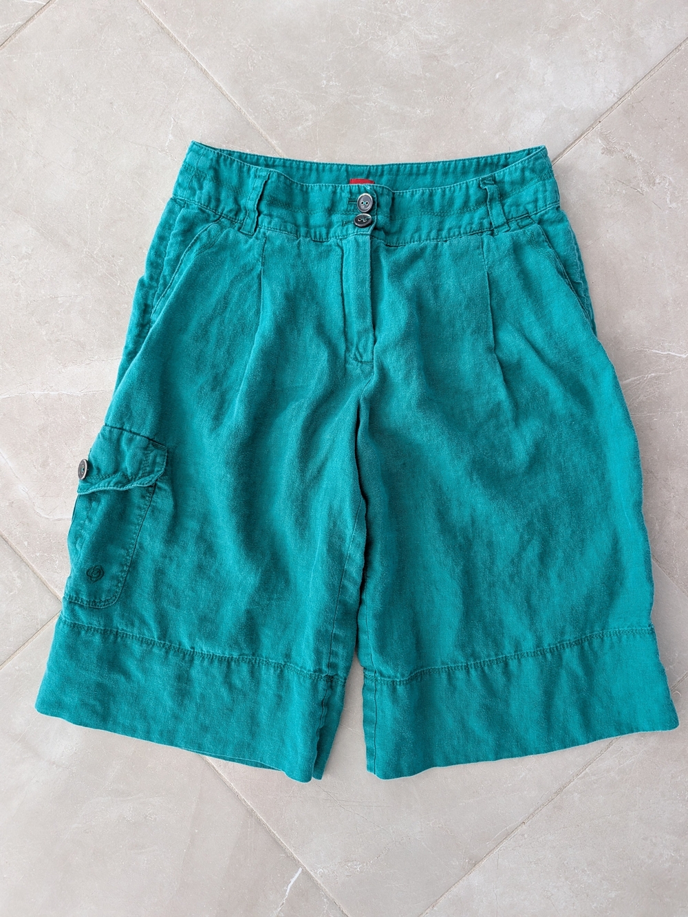 2/$20 Olsen Europe Anna Linen Cargo Shorts – Women’s 4 Green